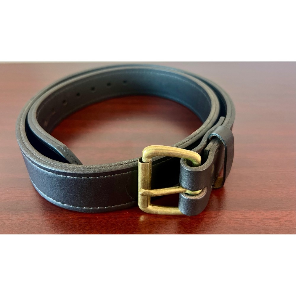 Filson 1215 Mens Black Bridle Leather Belt Brass Buckle Made in USA Size 36